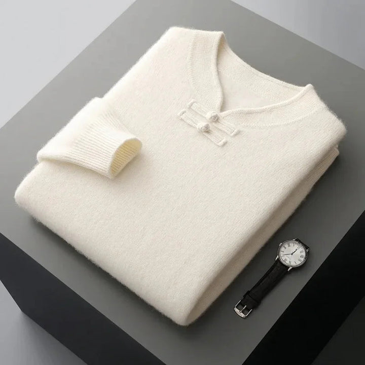 Men’s Stand-Collar Toggle Knit Sweater