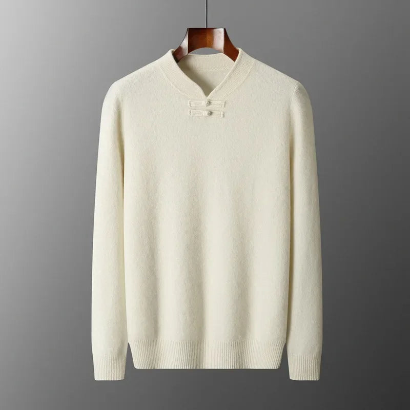 Men’s Stand-Collar Toggle Knit Sweater