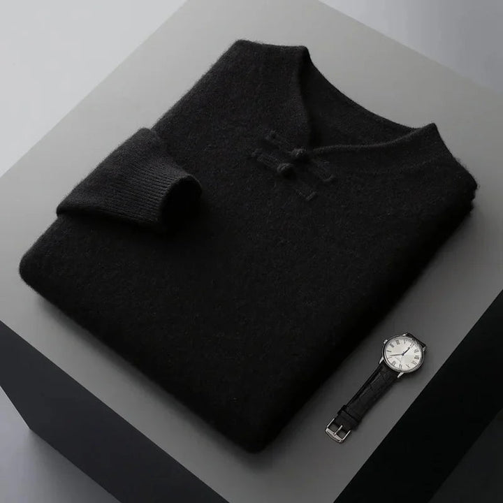 Men’s Stand-Collar Toggle Knit Sweater