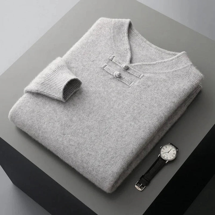 Men’s Stand-Collar Toggle Knit Sweater