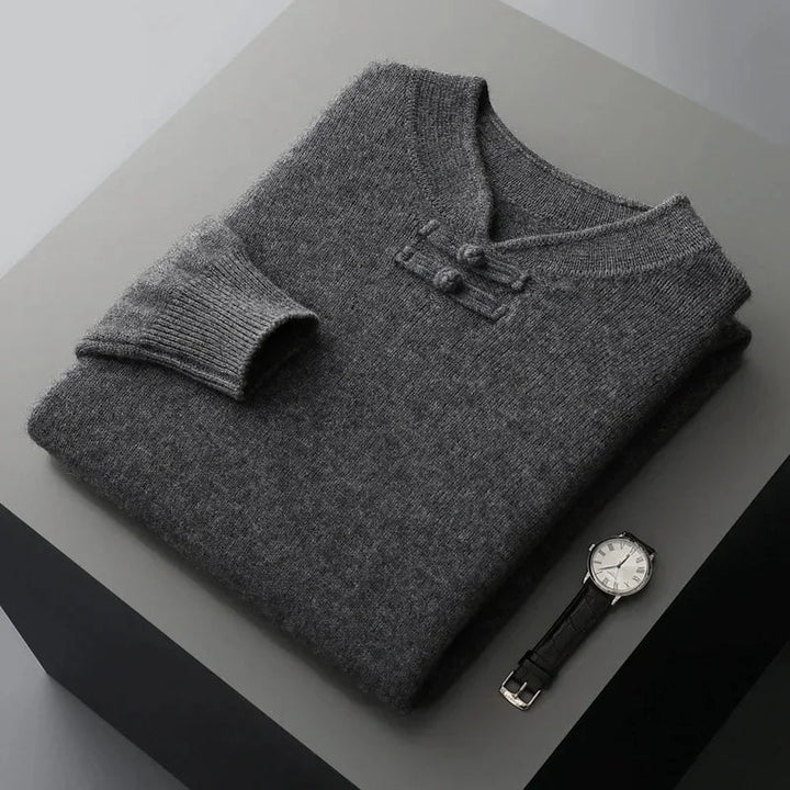 Men’s Stand-Collar Toggle Knit Sweater
