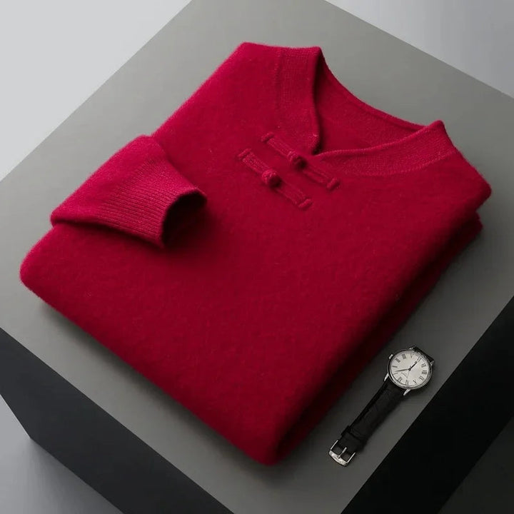 Men’s Stand-Collar Toggle Knit Sweater