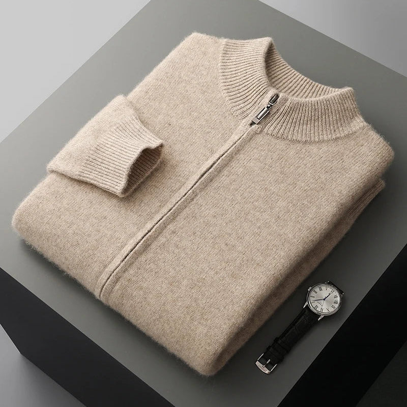 Men’s Stand-Collar Zip Cardigan