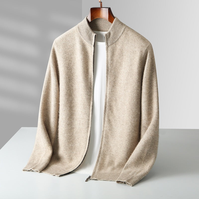 Men’s Stand-Collar Zip Cardigan
