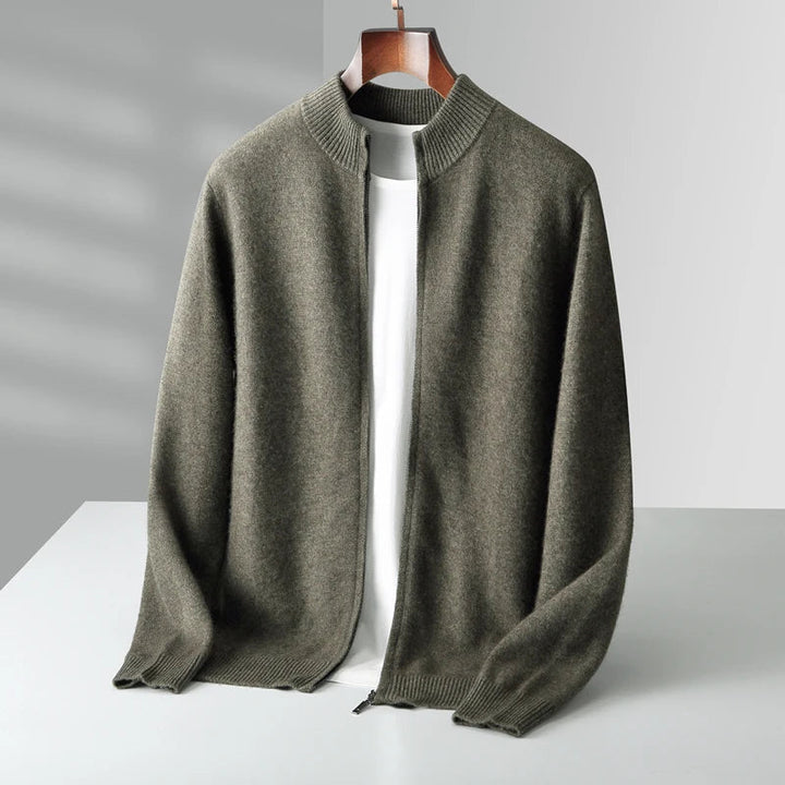 Men’s Stand-Collar Zip Cardigan