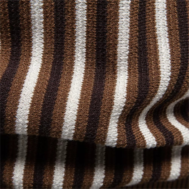 Men's Striped Knit Polo Shirt