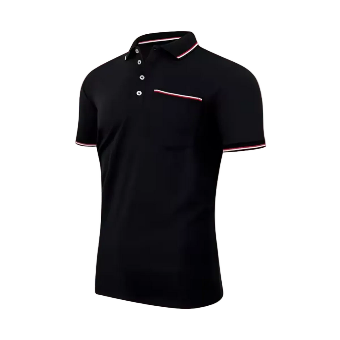 Men's Tipped Collar Polo Shirt with Chest Pocket