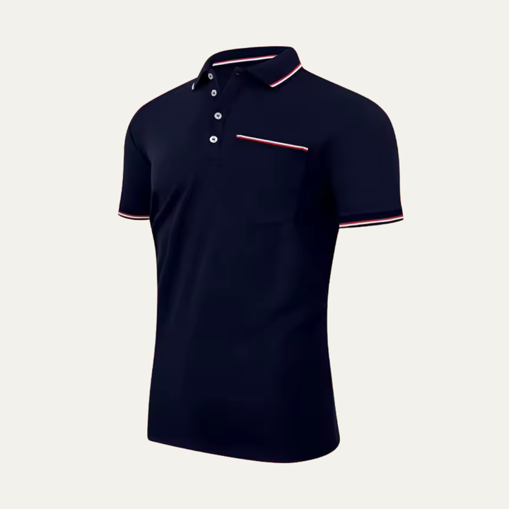 Men's Tipped Collar Polo Shirt with Chest Pocket