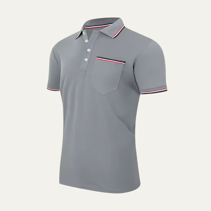 Men's Tipped Collar Polo Shirt with Chest Pocket