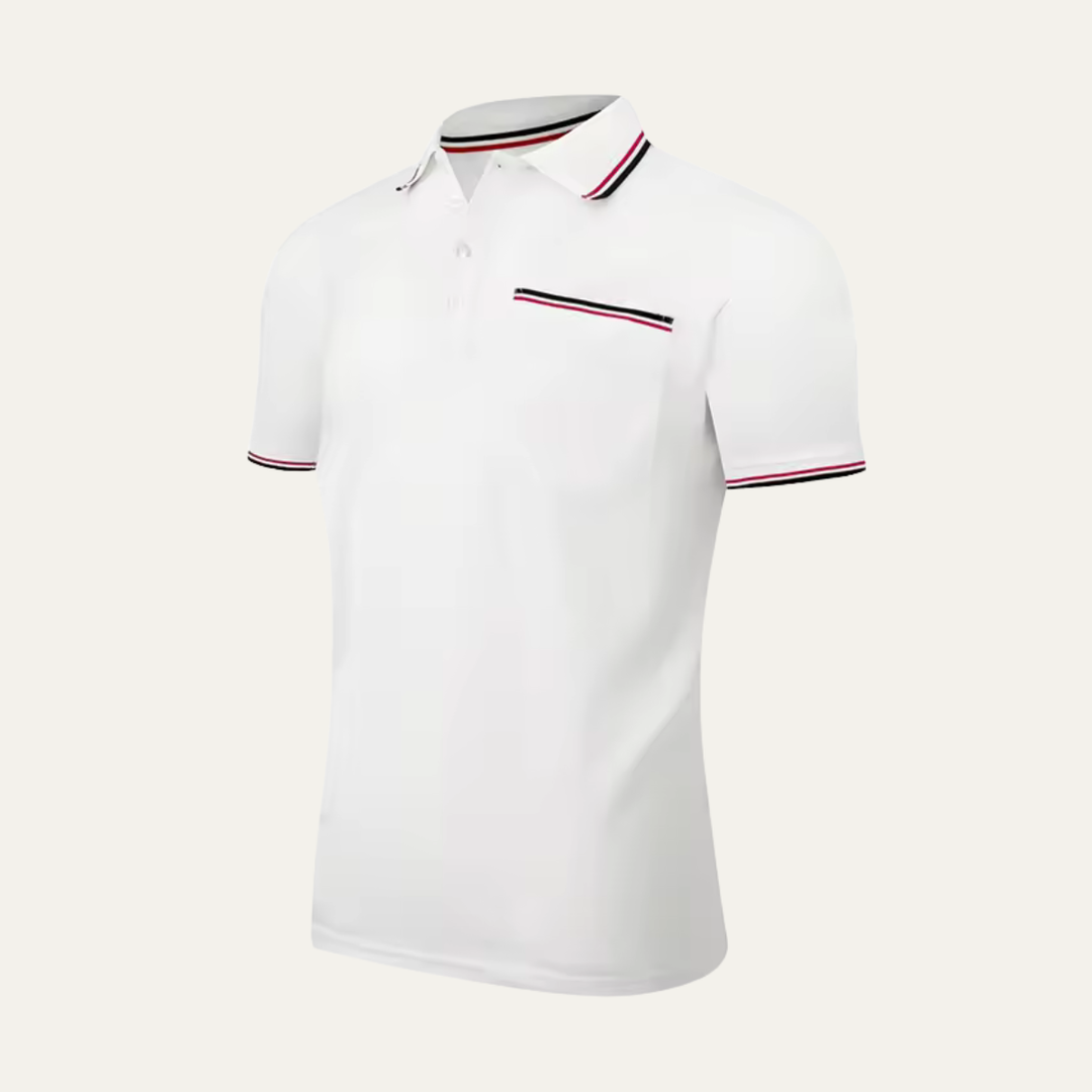 Men's Tipped Collar Polo Shirt with Chest Pocket