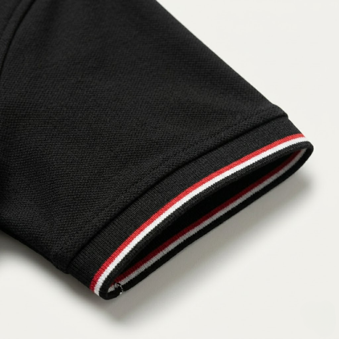Men's Tipped Collar Polo Shirt with Chest Pocket