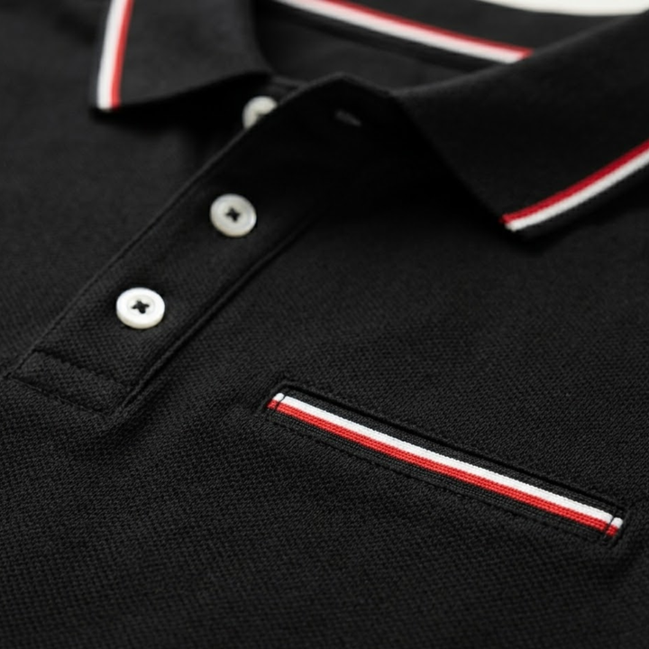 Men's Tipped Collar Polo Shirt with Chest Pocket