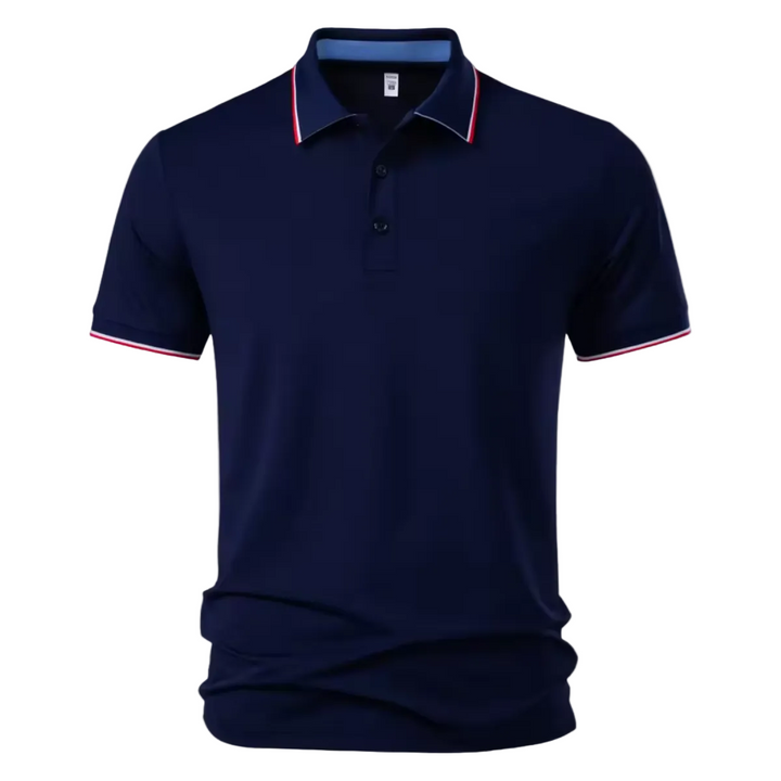Men's Tipped Polo Shirt with Stripe Collar