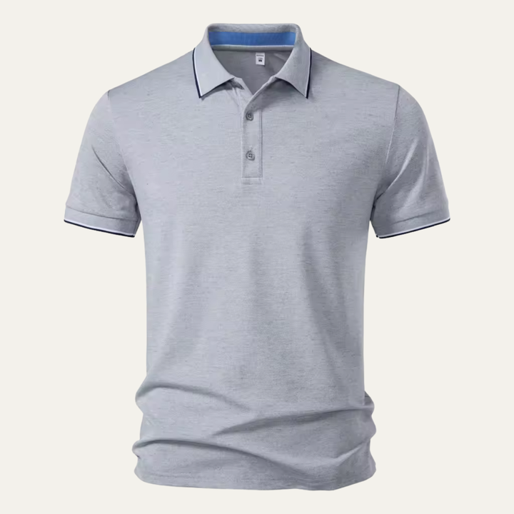Men's Tipped Polo Shirt with Stripe Collar
