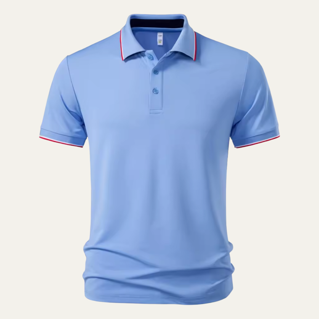 Men's Tipped Polo Shirt with Stripe Collar