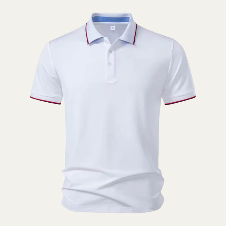 Men's Tipped Polo Shirt with Stripe Collar
