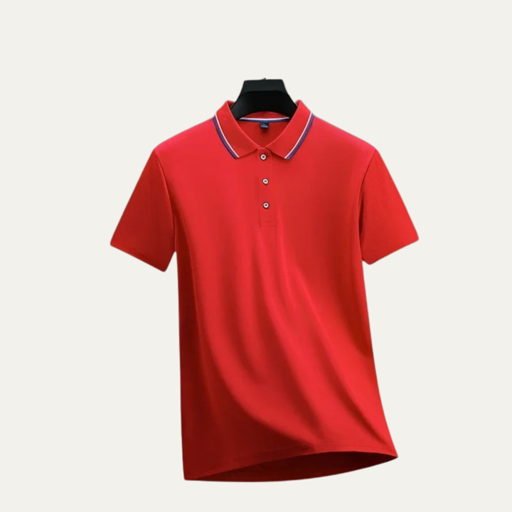 Men's Tricolor Tipped Collar Polo Shirt