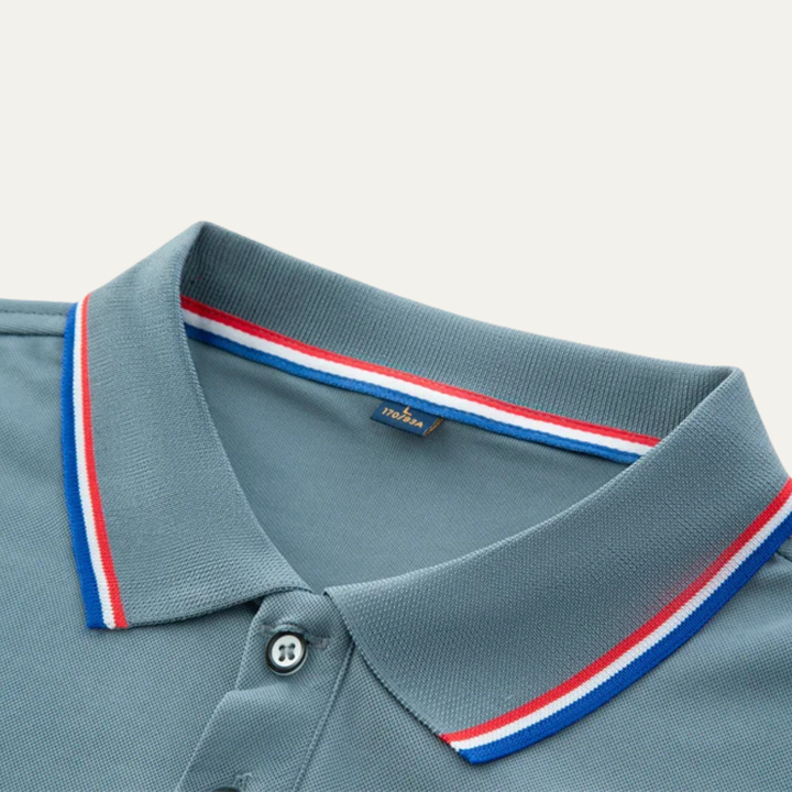 Men's Tricolor Tipped Collar Polo Shirt