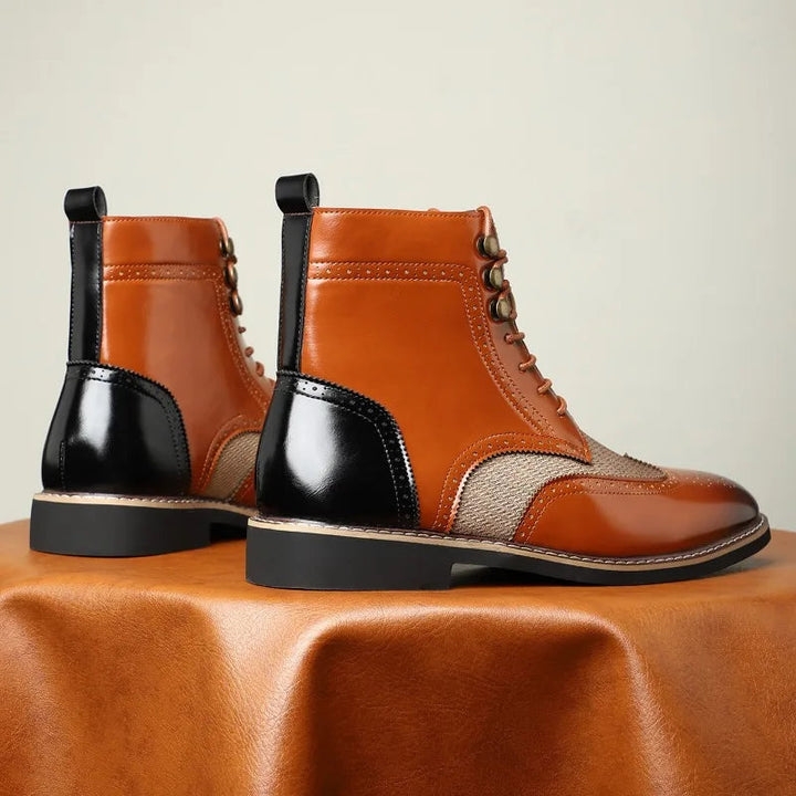 Men's Wingtip Brogue Lace-Up Ankle Boots