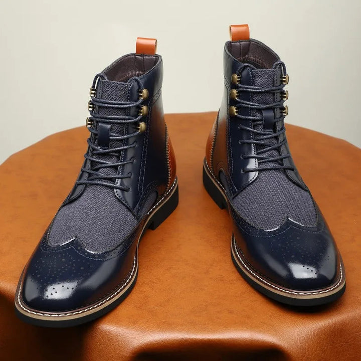 Men's Wingtip Brogue Lace-Up Ankle Boots