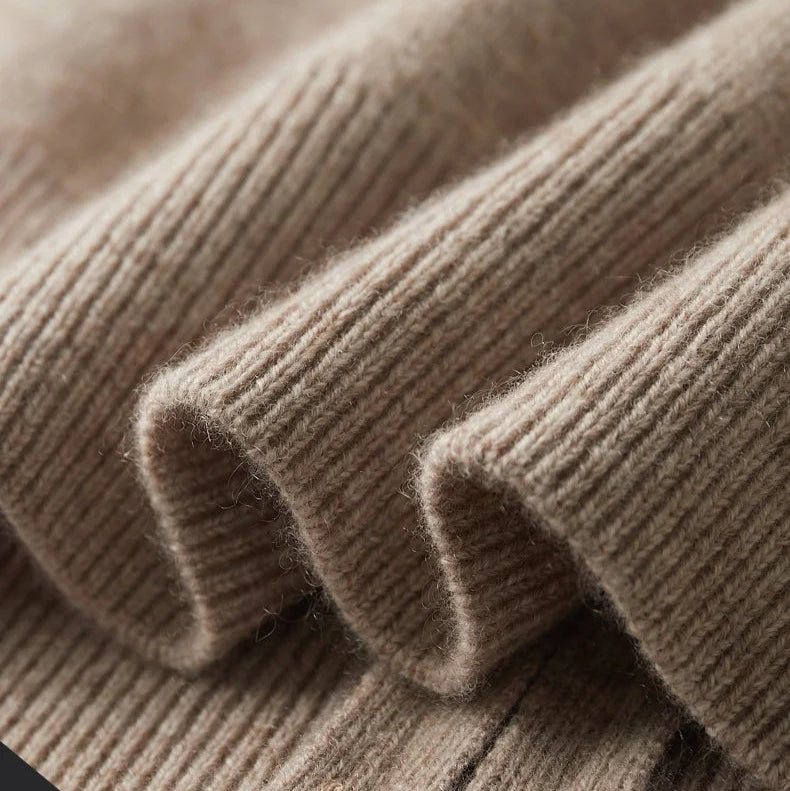 Men’s Zip-Up Knit Cardigan with Folded Collar