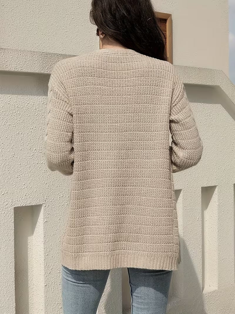 Women’s Cable-Knit Open-Front Cardigan
