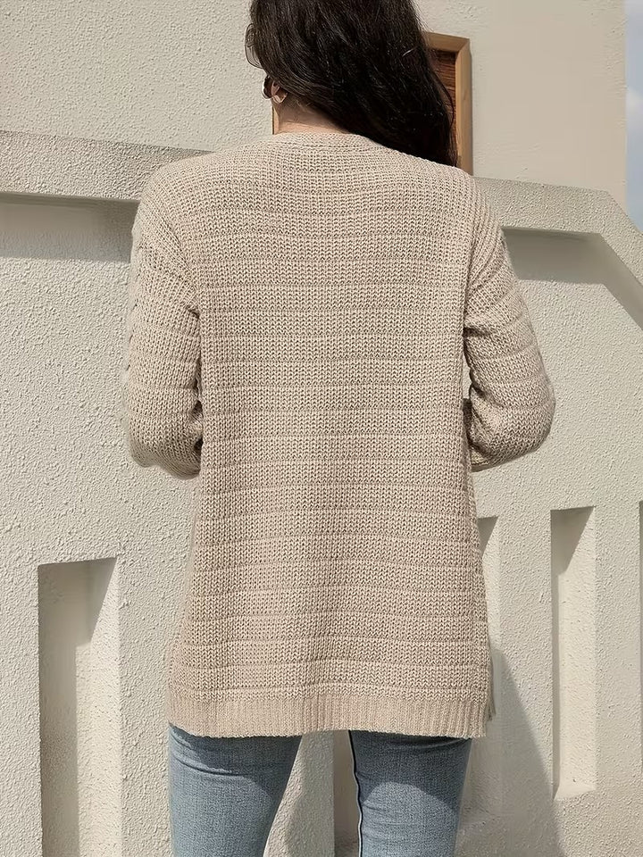 Women’s Cable-Knit Open-Front Cardigan