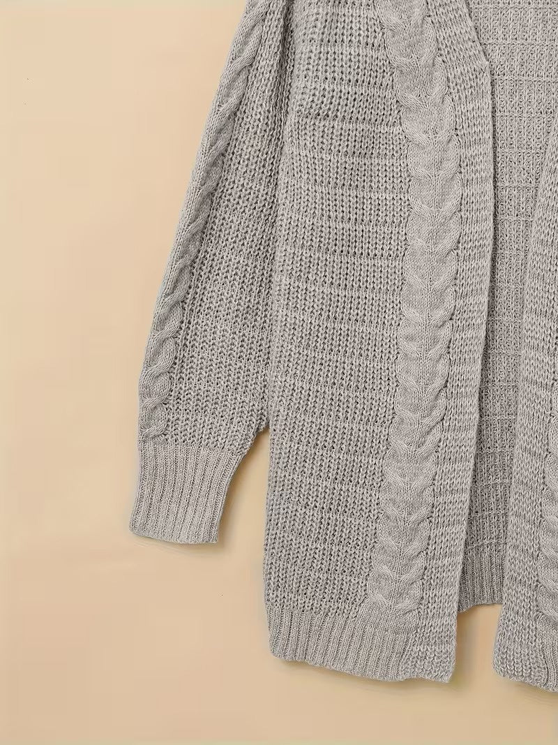 Women’s Cable-Knit Open-Front Cardigan
