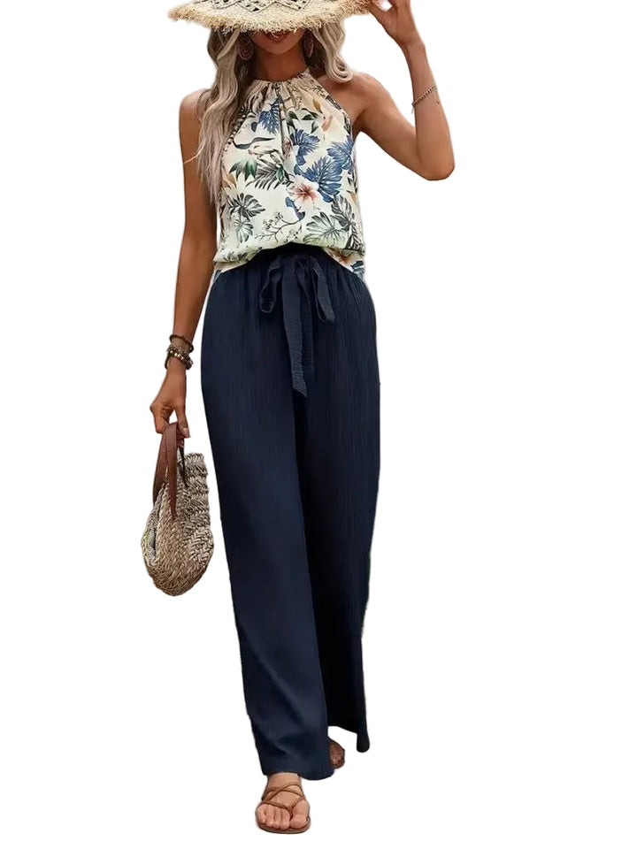 Women’s Halter Top and Wide-Leg Trousers Set
