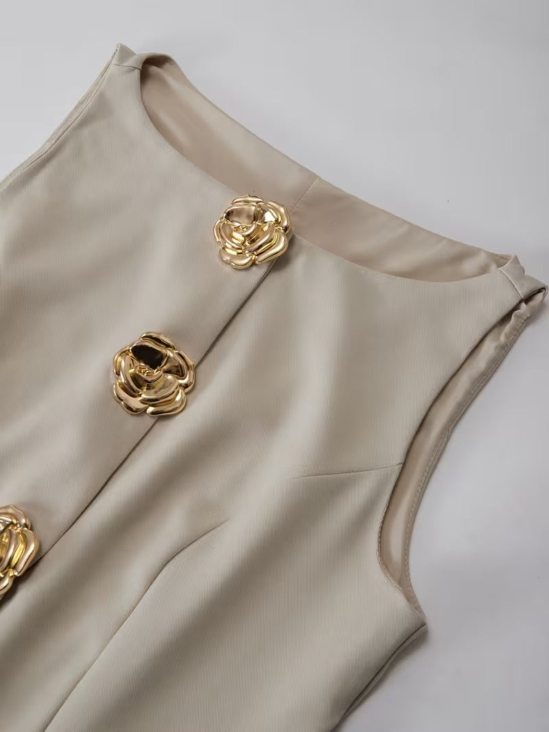 Women’s Sleeveless Top and Wide-Leg Trousers Set