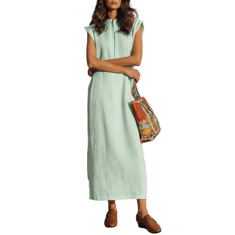 Women's Cap Sleeve Straight Midi Dress
