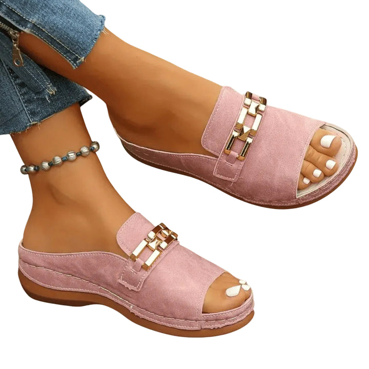Women's Chain-Strap Slide Sandals with Platform Sole