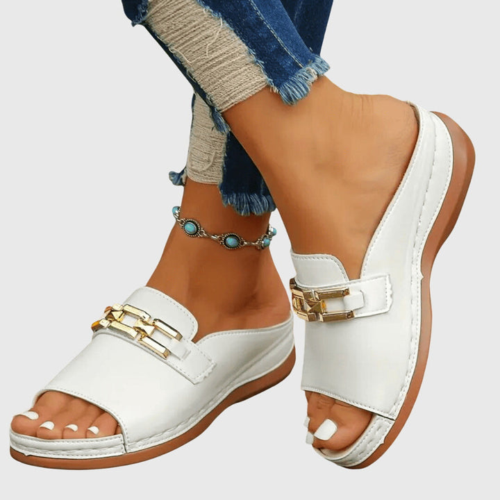 Women's Chain-Strap Slide Sandals with Platform Sole