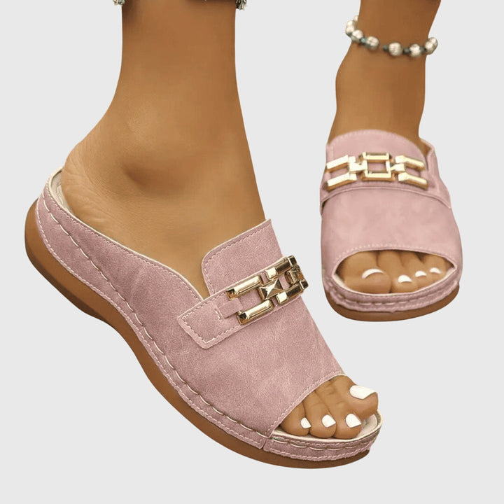 Women's Chain-Strap Slide Sandals with Platform Sole