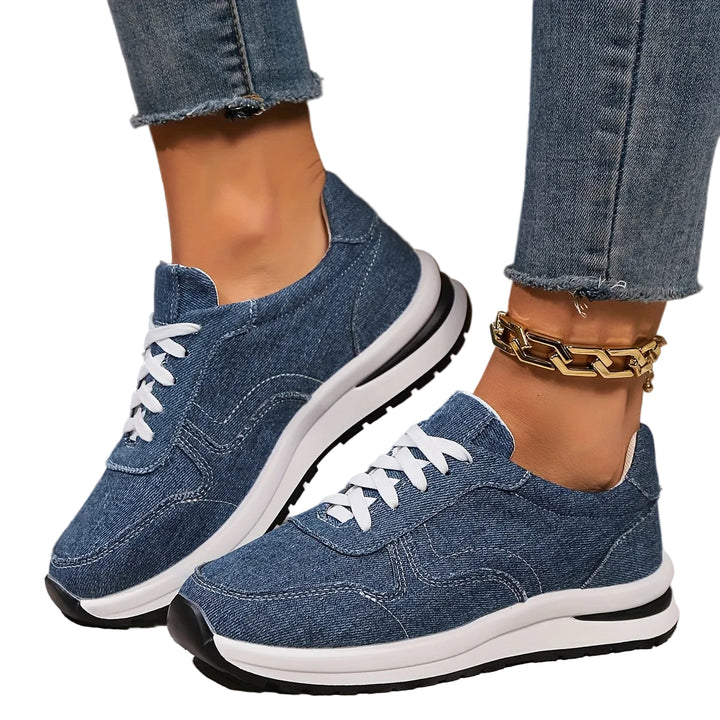 Women's Denim Lace-Up Sneakers