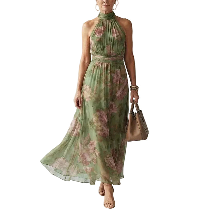 Women's Floral Halter Midi Dress