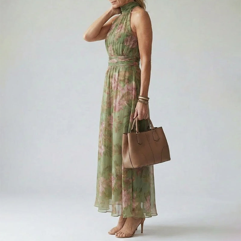 Women's Floral Halter Midi Dress