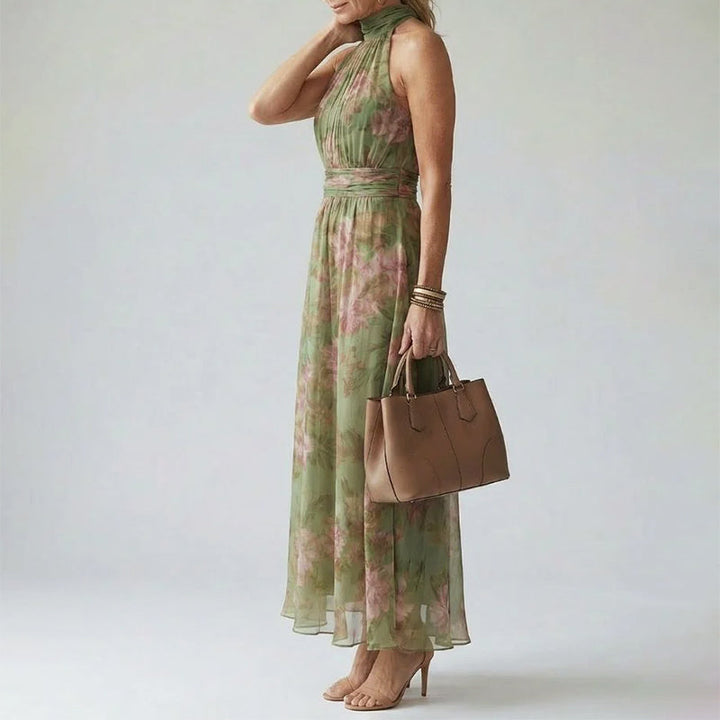 Women's Floral Halter Midi Dress