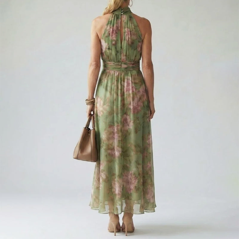 Women's Floral Halter Midi Dress