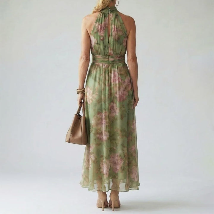 Women's Floral Halter Midi Dress