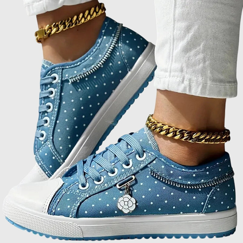 Women's Floral Lace Mesh Panel Sneakers