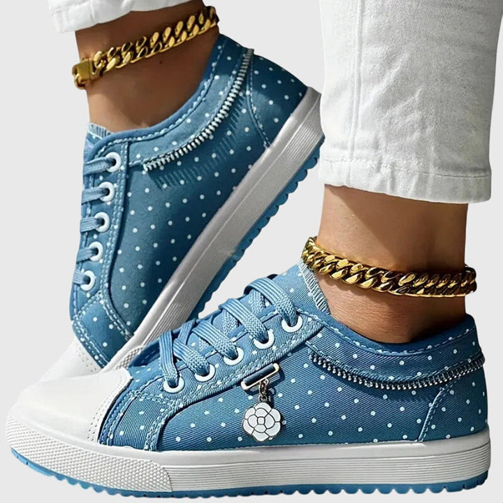 Women's Floral Lace Mesh Panel Sneakers