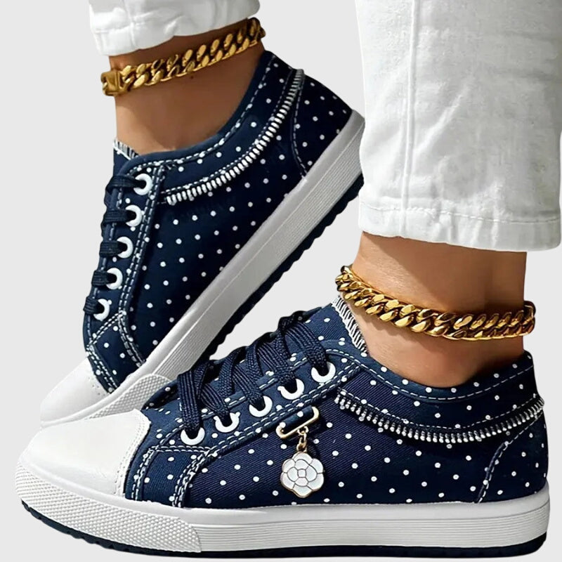 Women's Floral Lace Mesh Panel Sneakers