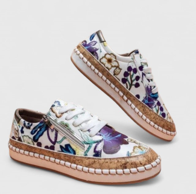 Women's Floral Print Lace-Up Espadrille Sneakers