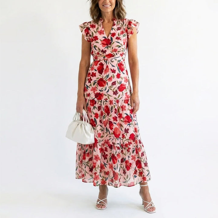 Women's Floral Tiered Midi Dress