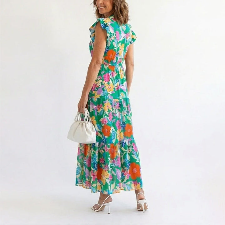 Women's Floral Tiered Midi Dress