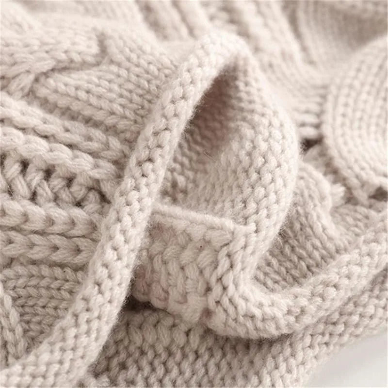 Women’s Long Sleeve Cable-Knit Sweater with Mock Neck