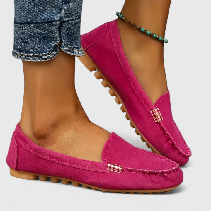 Women's Moc-Toe Loafers with Metal Hardware