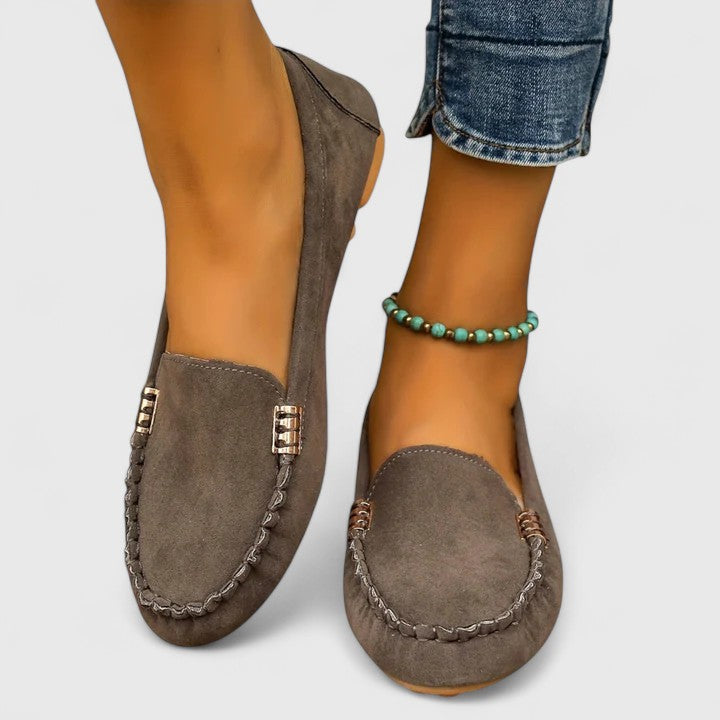 Women's Moc-Toe Loafers with Metal Hardware