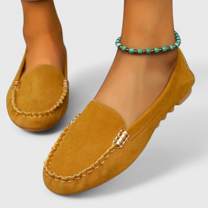 Women's Moc-Toe Loafers with Metal Hardware